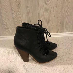 Black lace up heels